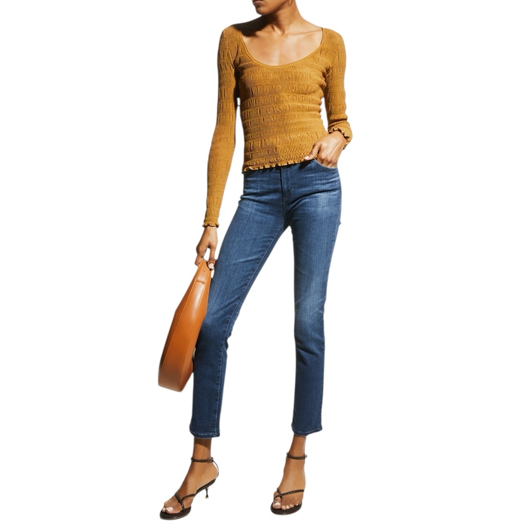 Adriano Goldschmied Ag-Ed Denim “Mari” High Rise Slim Straight Jeans (Bb)